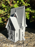 Small Gray Miniature N-Scale Gru Villain Victorian Gothic House Minion Mansion Built