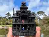 Miniature N-Scale Victorian #4 Black Haunted Mansion Assembled Shell