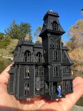 Small Black Miniature #37 N-Scale Addams Family Mansion Wednesday Victorian House Built