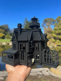 Miniature HO Scale Black Practical Witch Magic Victorian House Built Black