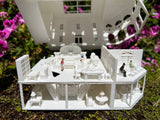 Miniature HO-Scale Port Royal Estate of New Orleans Assembled w/ Interiors by Gold Rush Bay 1:87