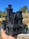 Miniature HO Scale Black Practical Witch Magic Victorian House Built Black