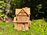 Small Miniature #38 Magical Brown N-Scale Sanderson Sisters’ Brown Witch Cottage from Salem House Including Interiors