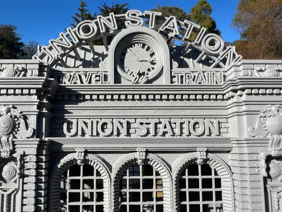 Miniature Union Train Station Classical Clock Gray HO Scale 1:87 for train model