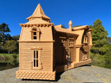 Small Brown Miniature #37 N-Scale Munster Family Mansion Mockingbird Victorian House Built