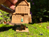 Small Miniature #38 Magical Brown N-Scale Sanderson Sisters’ Brown Witch Cottage from Salem House Including Interiors