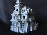 Gray Miniature Haunted Halloween House/Mansion Victorian House 1:87 HO Scale