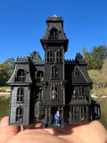 Small Black Miniature #37 N-Scale Addams Family Mansion Wednesday Victorian House Built