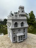 Small Gray Miniature #37 N-Scale Addams Family Mansion Wednesday Victorian House Built