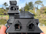 Miniature N-Scale Victorian #4 Black Haunted Mansion Assembled Shell