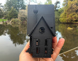 Small Black Miniature N-Scale Gru Villain Victorian Gothic House Minion Mansion Built