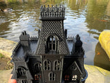 Black N-Scale Miniature #37 Addams Family Mansion Wednesday Victorian House Built 1/160