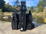 Black N-Scale Miniature #37 Addams Family Mansion Wednesday Victorian House Built 1/160