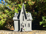 Small Gray Miniature N-Scale Gru Villain Victorian Gothic House Minion Mansion Built