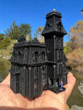 Small Black Miniature #37 N-Scale Addams Family Mansion Wednesday Victorian House Built