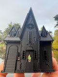 Small Black Miniature N-Scale Gru Villain Victorian Gothic House Minion Mansion Built
