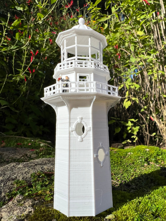 N Scale Miniature Victorian Lighthouse Tower 1:160 White – Gold Rush Bay