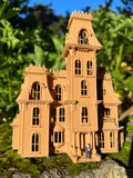 Small Brown Miniature #37 N-Scale Addams Family Mansion Wednesday Victorian House Built