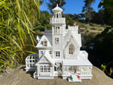 Miniature HO Scale Practical Witch Magic Victorian House Built White