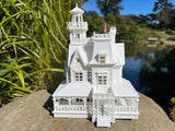 Miniature HO Scale Practical Witch Magic Victorian House Built White