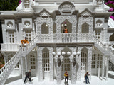 Miniature HO-Scale Port Royal Estate of New Orleans Assembled w/ Interiors by Gold Rush Bay 1:87