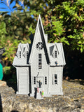 Small Gray Miniature N-Scale Gru Villain Victorian Gothic House Minion Mansion Built