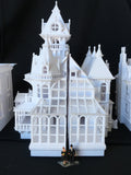 HO-Scale Miniature Victorian #5 - Castle House by Gold Rush Bay 1:87 White (Hinge)