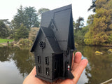 Small Black Miniature N-Scale Gru Villain Victorian Gothic House Minion Mansion Built