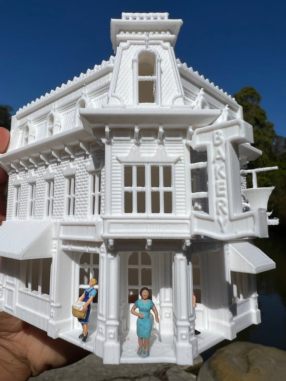 Gold Rush Bay HO-Scale Main Street Blue Ribbon Bakery Victorian Built 1:87 Assembled