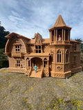 Miniature #37 HO-Scale Munster Family Mansion Brown Mockingbird Victorian House Built