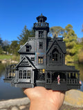 Miniature HO Scale Black Practical Witch Magic Victorian House Built Black