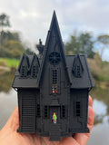 Small Black Miniature N-Scale Gru Villain Victorian Gothic House Minion Mansion Built