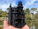 Miniature N-Scale Victorian #4 Black Haunted Mansion Assembled Shell