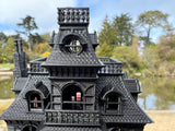 Miniature N-Scale Victorian #4 Black Haunted Mansion Assembled Shell