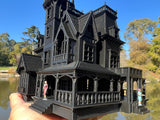 Miniature HO Scale Black Practical Witch Magic Victorian House Built Black