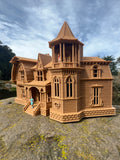 Miniature #37 HO-Scale Munster Family Mansion Brown Mockingbird Victorian House Built