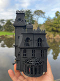 Opening Black HO-Scale Miniature #37 Addams Family Mansion Wednesday Victorian House Built 1/87 built with Hinge