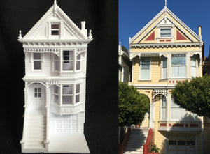 Miniature San Francisco Painted Lady #1 Victorian White House HO Scale Assembled INCLUDING INTERIORS!