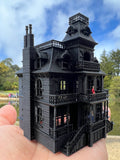 Miniature N-Scale Victorian #4 Black Haunted Mansion Assembled Shell