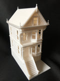 Miniature San Francisco Painted Lady #1 Victorian White House HO Scale Assembled INCLUDING INTERIORS!