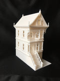 Miniature Painted Lady #2 Victorian White House Train HO Scale Assembled White INCLUDING INTERIORS