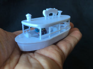 HO-Scale Passenger Cruise Boat “The Gold Queen” Miniature Ship Jungle Tour Excursion w/Seating