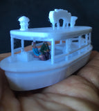 HO-Scale Passenger Cruise Boat “The Gold Queen” Miniature Ship Jungle Tour Excursion w/Seating
