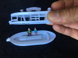 HO-Scale Passenger Cruise Boat “The Gold Queen” Miniature Ship Jungle Tour Excursion w/Seating