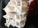 N-Scale Miniature Built Queen Anne Victorian House Train Model Incl. Interiors