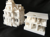 HO Scale White Miniature Victorian Collection #4 Mansion by Gold Rush Bay INCLUDING INTERIORS