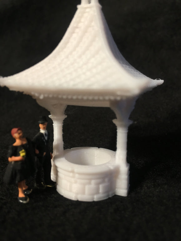 HO-Scale Gothic Wishing Well (figures not included) by Gold Rush Bay.