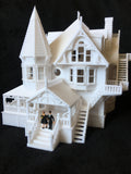 Gold Rush Bay Miniature "PINK PALACE" Victorian Mansion 1:87 (HO Scale) House Active