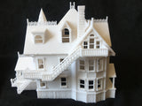 Gold Rush Bay Miniature "PINK PALACE" Victorian Mansion 1:87 (HO Scale) House Active