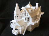 Gold Rush Bay Miniature "PINK PALACE" Victorian Mansion 1:87 (HO Scale) House Active